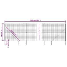 Vidaxl Drôtený plot s kotviacimi hrotmi zelený 1,8x25 m