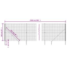Vidaxl Drôtený plot s kotviacimi hrotmi zelený 1,4x25 m