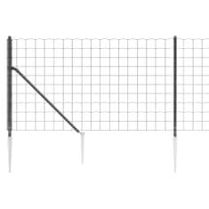 Vidaxl Drôtený plot s kotviacimi hrotmi antracitový 0,8x25 m