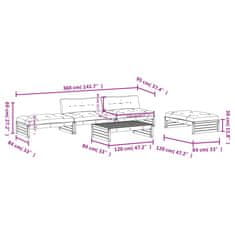 Vidaxl 5-dielna záhradná sedacia súprava s vankúšmi biela teak