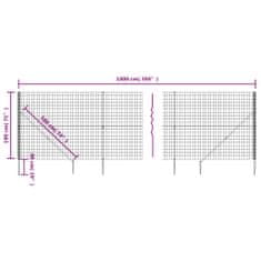 Vidaxl Drôtený plot s kotviacimi hrotmi zelený 1,8x10 m