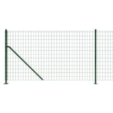 Vidaxl Drôtený plot s prírubou zelený 0,8x10 m