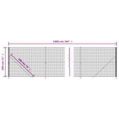 Vidaxl Drôtený plot s prírubou zelený 1,8x10 m