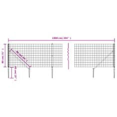 Vidaxl Drôtený plot s kotviacimi hrotmi antracitový 0,8x10 m