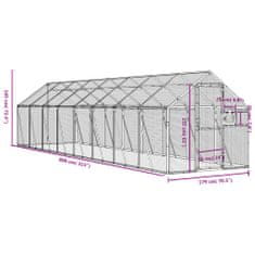 Vidaxl Voliéra antracitová 1,79x8x1,85 m hliník