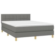 Petromila vidaXL Boxspring posteľ s matracom tmavosivá 140x190 cm látka