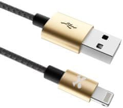 Ghostek Kábel - NRGline Apple Lightning 0,9m , Black/Gold (GHOCBL014)