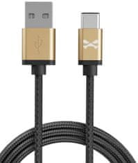 Ghostek Kábel - NRGline USB-C 0,9m , Black/Gold (GHOCBL002)