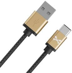 Ghostek Kábel - NRGline USB-C 0,9m , Black/Gold (GHOCBL002)