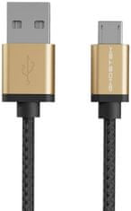 Ghostek Kábel - NRGline Micro USB 1,8m , Black/Gold (GHOCBL030)