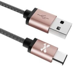 Ghostek Kábel - NRGline USB-C 0,9m , Black/Rose (GHOCBL003)