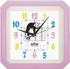 MPM QUALITY Nástenné hodiny, 2418.24 - fialová, 34cm