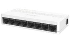 Hikvision switch DS-3E0108D-E/ 8x port/ 10/100 Mbps RJ45 ports/ 1.6 Gbps/ napájanie 5 VDC, 0.6 A