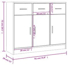 Vidaxl Komoda čierna 91x28x75 cm kompozitné drevo