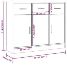 Petromila vidaXL Komoda betónovo sivá 91x28x75 cm kompozitné drevo