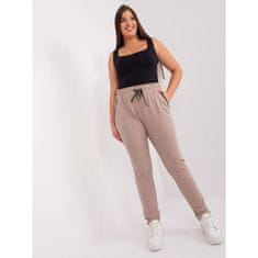 RELEVANCE Dámske plus size tepláky s nohavicami SAVAGE béžová RV-DR-4765.52_400055 3___XL