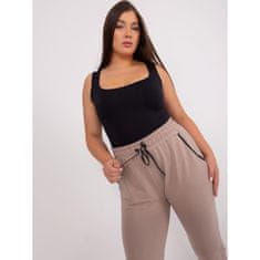 RELEVANCE Dámske plus size tepláky s nohavicami SAVAGE béžová RV-DR-4765.52_400055 3___XL