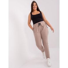 RELEVANCE Dámske plus size tepláky s nohavicami SAVAGE béžová RV-DR-4765.52_400055 3___XL