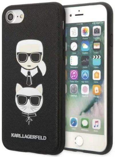 Karl Lagerfeld Kryt iPhone 7 / 8 / SE 2020 / SE 2022 black hardcase Saffiano Ikonik Karl&Choupette Head (KLHCI8SAKICKCBK)