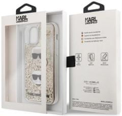 Karl Lagerfeld Kryt iPhone 11 6,1" gold hardcase Liquid Glitter Karl&Choupette (KLHCN61KCGLGO)