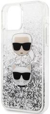 Karl Lagerfeld Kryt iPhone 11 Hardcase Silver Glitter Karl&Choupette (KLHCN61KCGLSL)