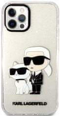 Karl Lagerfeld Kryt iPhone 12 /12 Pro 6,1" transparent hardcase Gliter Karl&Choupette (KLHCP12MHNKCTGT)