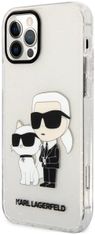 Karl Lagerfeld Kryt iPhone 12 /12 Pro 6,1" transparent hardcase Gliter Karl&Choupette (KLHCP12MHNKCTGT)