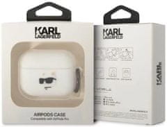 Karl Lagerfeld Púzdro AirPods Pro cover white Silicone Choupette Head 3D (KLAPRUNCHH)