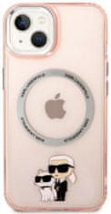 Karl Lagerfeld Kryt iPhone 14 6,1" hardcase pink Iconic Karl&Choupette Magsafe (KLHMP14SHNKCIP)