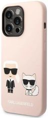 Karl Lagerfeld Kryt iPhone 14 Pro Max 6,7" hardcase light pink Silicone Karl & Choupette Magsafe (KLHMP14XSSKCI)