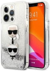 Karl Lagerfeld Kryt KLHCP13LKICGLS iPhone 13 Pro / 13 6,1" silver hardcase Liquid Glitter Karl&Choupette Head (KLHCP13LKICGLS)