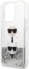 Karl Lagerfeld Kryt KLHCP13LKICGLS iPhone 13 Pro / 13 6,1" silver hardcase Liquid Glitter Karl&Choupette Head (KLHCP13LKICGLS)