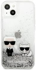 Karl Lagerfeld Kryt KLHCP13MGKCS Iphone 13 6,1" silver hardcase Liquid Glitter Karl&Choupette (KLHCP13MGKCS)