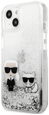 Karl Lagerfeld Kryt KLHCP13MGKCS Iphone 13 6,1" silver hardcase Liquid Glitter Karl&Choupette (KLHCP13MGKCS)