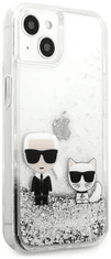 Karl Lagerfeld Kryt KLHCP13MGKCS Iphone 13 6,1" silver hardcase Liquid Glitter Karl&Choupette (KLHCP13MGKCS)