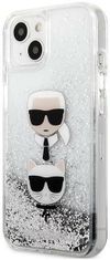 Karl Lagerfeld Kryt KLHCP13SKICGLS iPhone 13 mini 5,4" silver hardcase Liquid Glitter Karl&Choupette Head (KLHCP13SKICGLS)