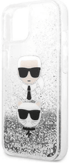 Karl Lagerfeld Kryt KLHCP13SKICGLS iPhone 13 mini 5,4" silver hardcase Liquid Glitter Karl&Choupette Head (KLHCP13SKICGLS)