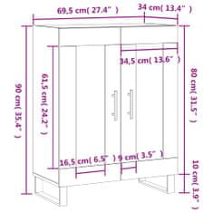 Petromila vidaXL Komoda lesklá biela 69,5x34x90 cm spracované drevo