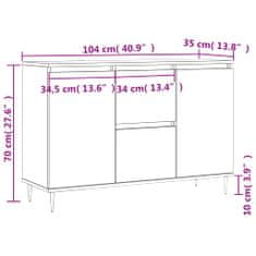 Vidaxl Komoda sivý dub sonoma 104x35x70 cm kompozitné drevo