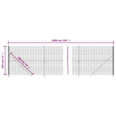 Vidaxl Drôtený plot s prírubou zelený 1,8x10 m