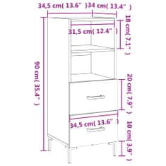 Vidaxl Komoda lesklá biela 34,5x34x90 cm spracované drevo