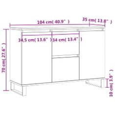 Petromila vidaXL Komoda dub sonoma 104x35x70 cm kompozitné drevo