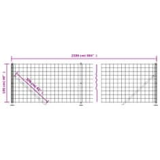 Vidaxl Drôtený plot s prírubou antracitový 1x25 m