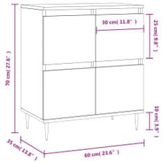 Petromila vidaXL Komoda čierna 60x35x70 cm spracované drevo