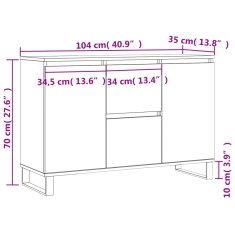 Petromila vidaXL Komoda dymový dub 104x35x70 cm kompozitné drevo