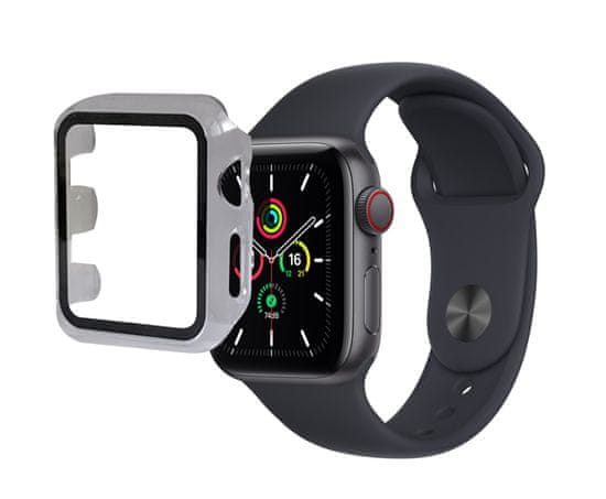 KOMA Ochranný kryt s tvrdeným sklom pre Apple Watch 44 mm (Series 4, 5, 6 a SE), priehľadný