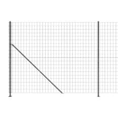 Vidaxl Drôtený plot s pätkami, antracitový 2,2x25 m