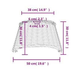 Vidaxl Tienidlo na lampu biele Ø50x30 cm prútené