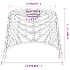 Vidaxl Tienidlo na lampu hnedé Ø30x20 cm prútené