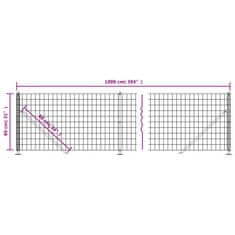 Vidaxl Drôtený plot s prírubou zelený 0,8x10 m